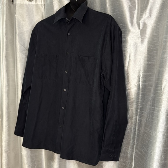 Munsingwear Navy Blue Long Sleeve Button Up Casual Shirt Men’s XLT - Picture 4 of 8